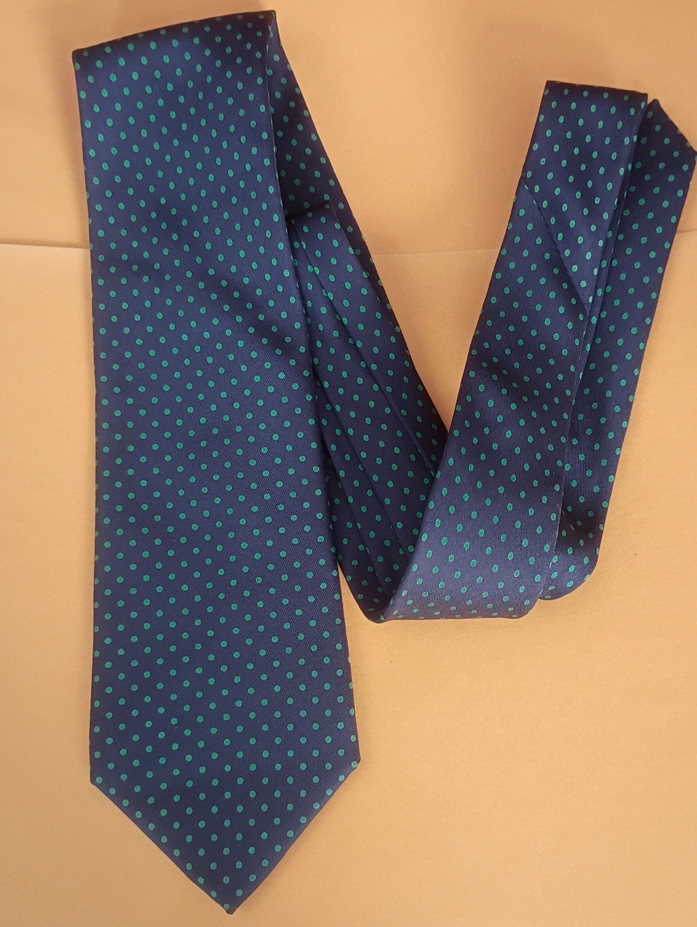 ❤️TURNBULL ASSER Necktie Tie NAVY GREEN 100% Silk